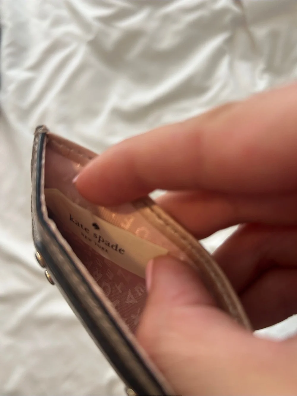 kate spade Metallic Rose Gold Card Slot Wallet